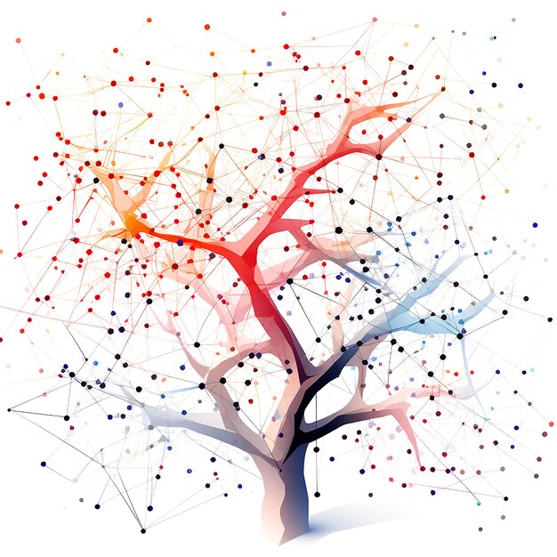 silhouette di albero genealogico disegnato a mano generato da AI