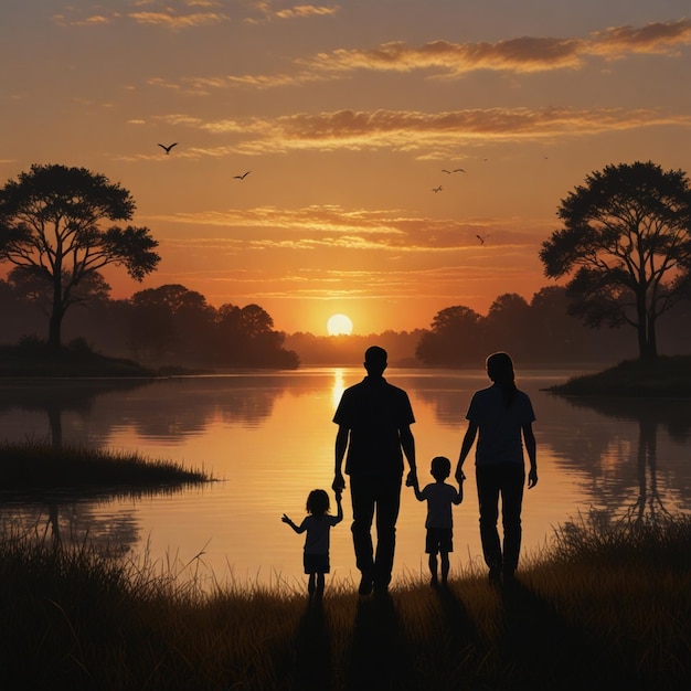 silhouette di famiglia