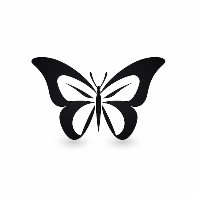 silhouette di farfalla su sfondo bianco con ombra generativa ai