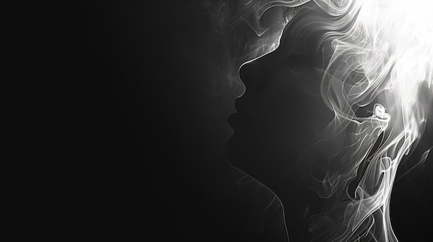 Silhouette di fumo di un profilo femminile