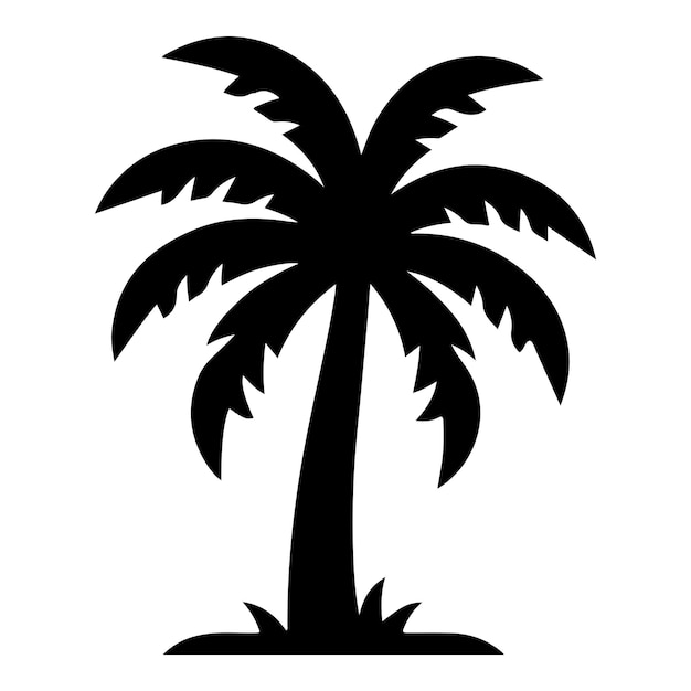 Silhouette di palme nere illustrazione vettoriale su sfondo bianco perfetta per l'arredamento tropicale