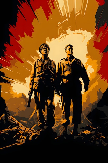 silhouette di soldato della seconda guerra mondiale