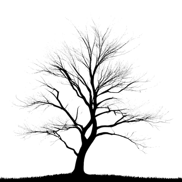 Silhouette di un albero nudo
