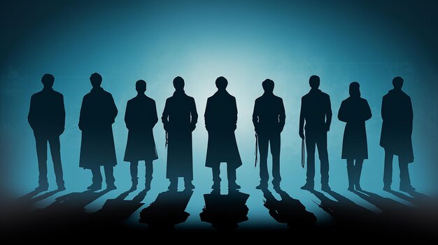 Silhouette di un gruppo di medici