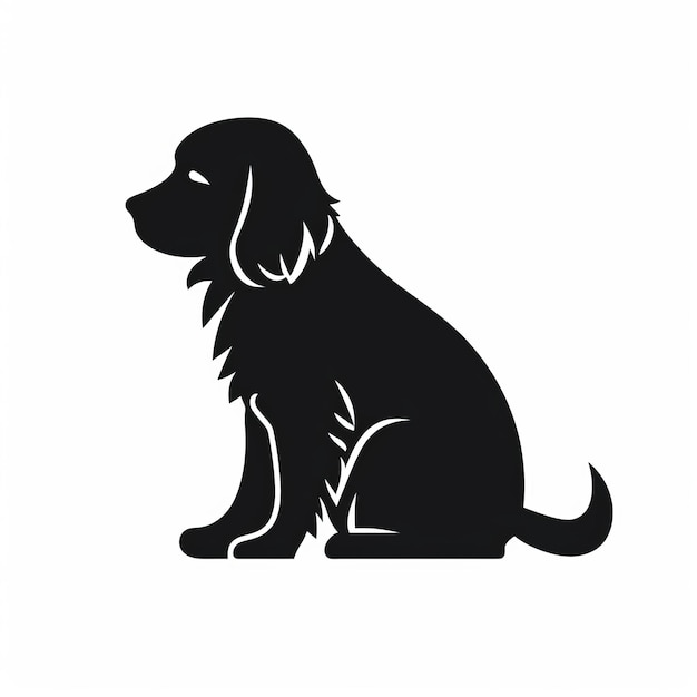 Silhouette di un'iconografia personale di un cane dal design pulito e semplice