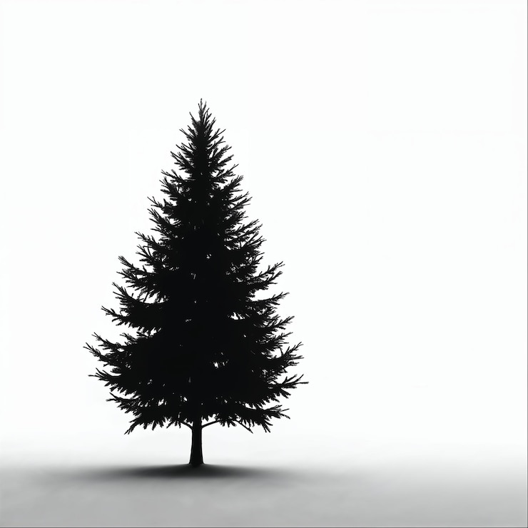 Foto silhouette di un pino