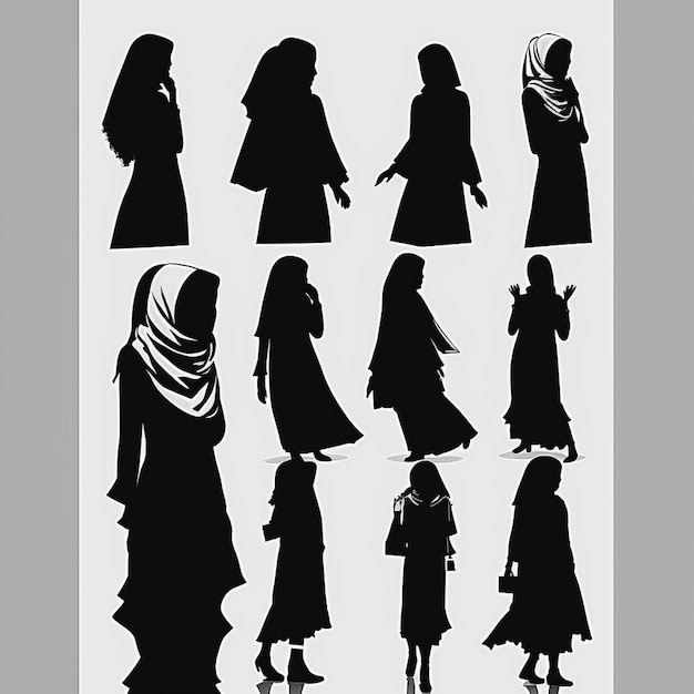 Silhouette di una donna musulmana in hijab