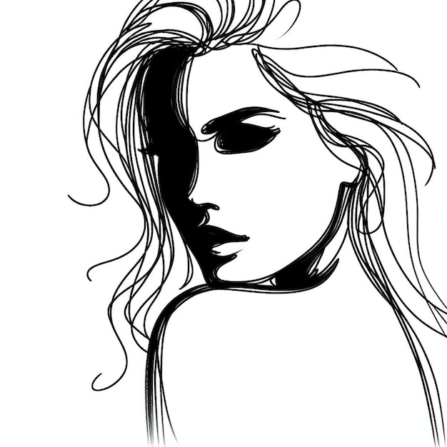 Silhouette di una donna su bianco