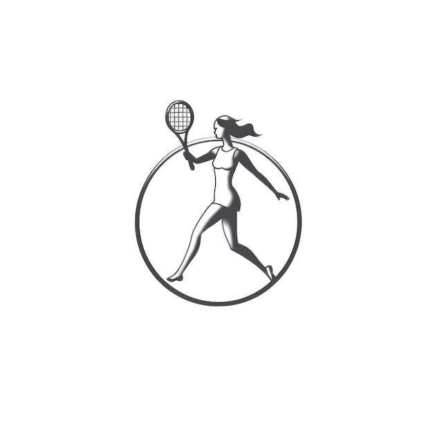 Silhouette di una tennista femminile