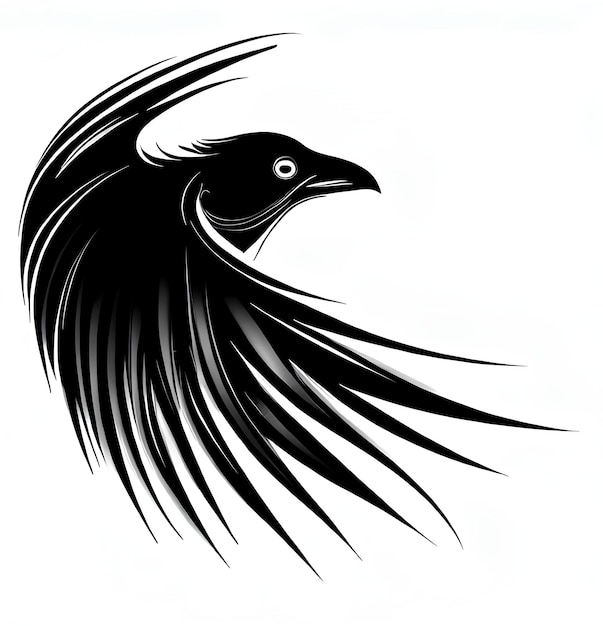 Silhouette e forma di uccello per disegni di disegni di logo e tatuaggi
