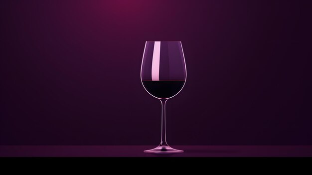 Silhouette elegante di un bicchiere di vino