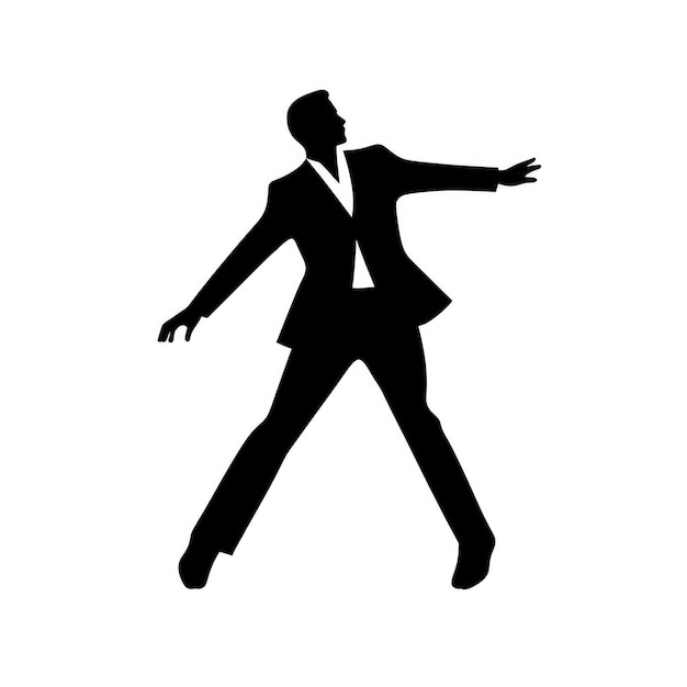 silhouette nera di una persona che balla