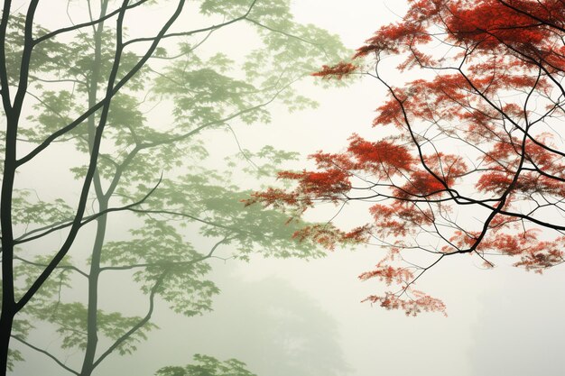 Silhouette serene verde bianco rosso foto