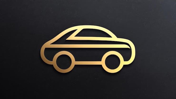 Foto silhouette stilizzata di auto gialla con un design elegante e ombre