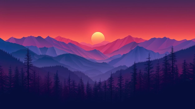 Silhouette stilizzate di montagna