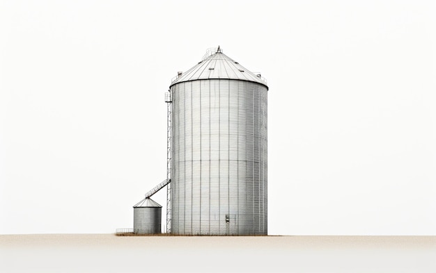 Silo di grano su sfondo bianco