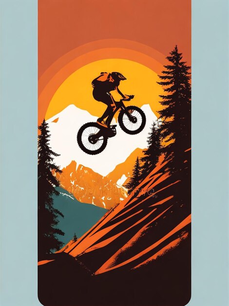 siluet_mountain_bike_downhill_flat_color