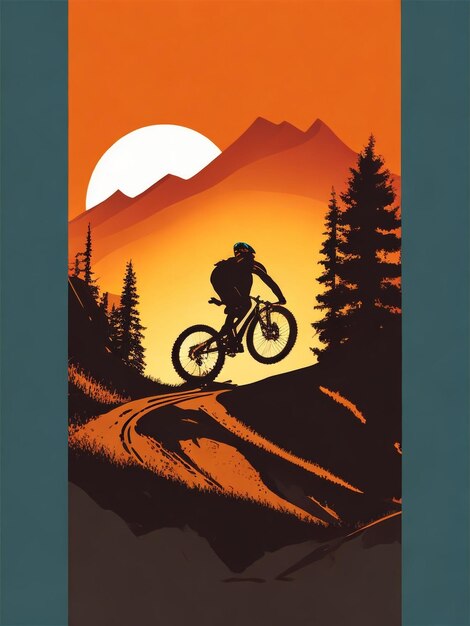 siluet_mountain_bike_downhill_flat_color