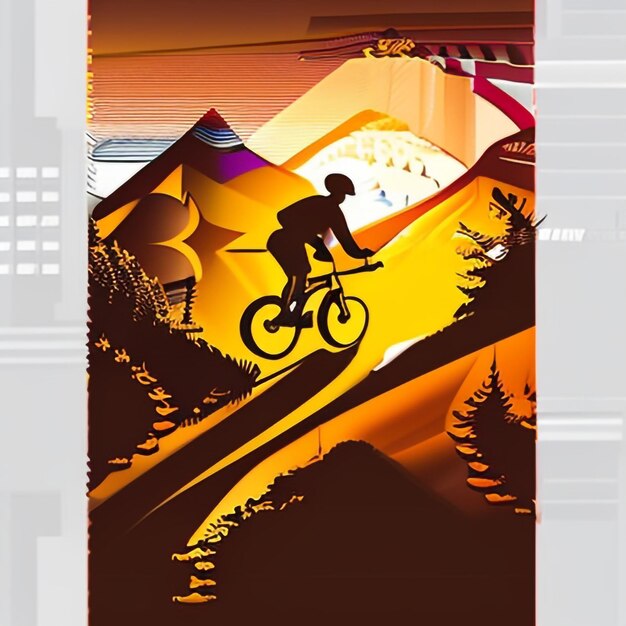 siluet_mountain_bike_downhill_flat_color