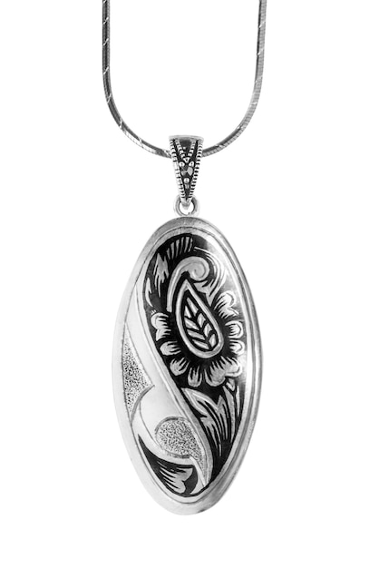 Silver necklace isolated