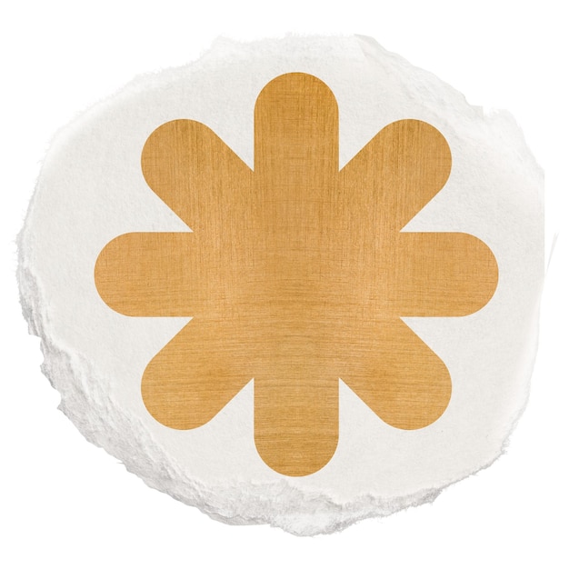 Simbolo asterisco adesivo png carta strappata giornale collage elemento sfondo trasparente