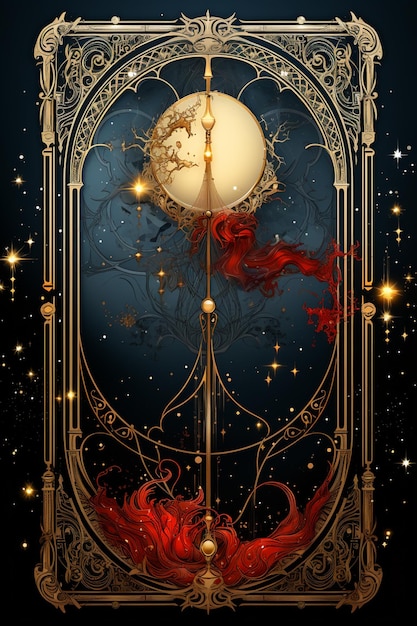 Simbolo astrologico geometrico zodiaco carta dei tarocchi sfondo stella luna universo astrologia Ai generato