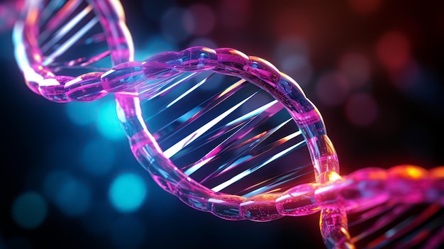 Simbolo colorato del DNA generato dall'intelligenza artificiale