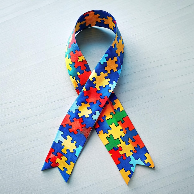 simbolo del nastro della giornata mondiale dell'autismo
