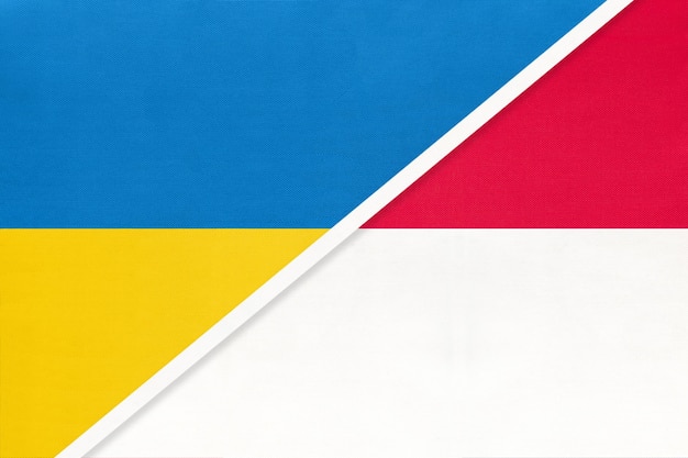 Simbolo dell'Ucraina e del Monaco del paese Bandiere nazionali ucraine vs Monacan