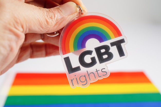Simbolo della bandiera arcobaleno LGBT Right del mese dell'orgoglio LGBT celebra ogni anno a giugno il simbolo sociale dei diritti umani e della pace gay lesbiche bisessuali transgender