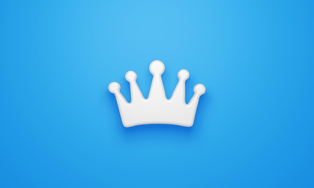 Simbolo della corona minima su sfondo blu rendering 3d