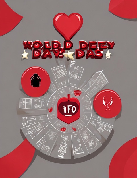 Simbolo di aiuti a nastro rosso vettoriale appeso al dito per l'illustrazione della giornata mondiale dell'AIDS