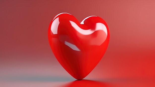 Simbolo di amore e San Valentino Forma di cuore rosso isolato su sfondo rosso