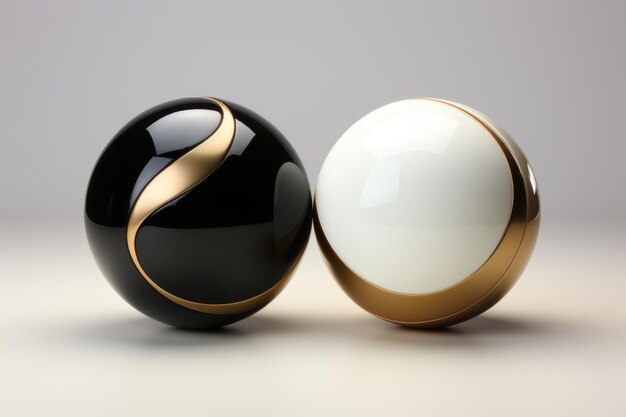 Simbolo di armonia e equilibrio Yin Yang su uno sfondo bianco rendering 3D generativo IA