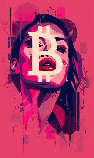 Simbolo di Bitcoin integrato in una moda glamour Illustra Illustrazione criptovaluta Backgroundt