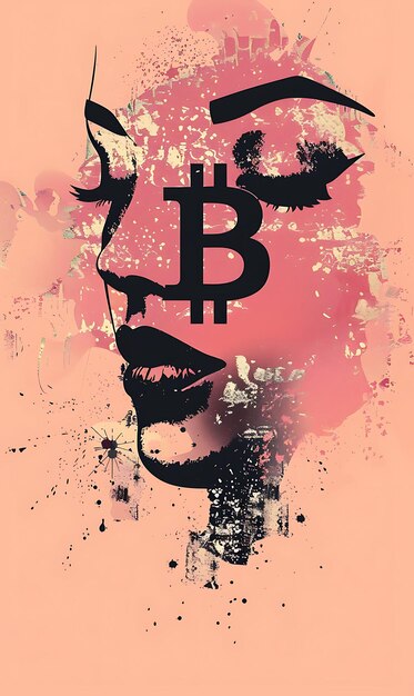 Simbolo di Bitcoin integrato in una moda glamour Illustra Illustrazione criptovaluta Backgroundt