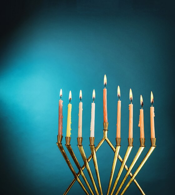 Simbolo di festa ebraica Hanukkah menorah Hanukkah