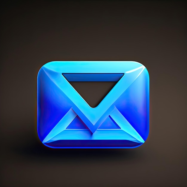 Simbolo di posta elettronica blu brillante