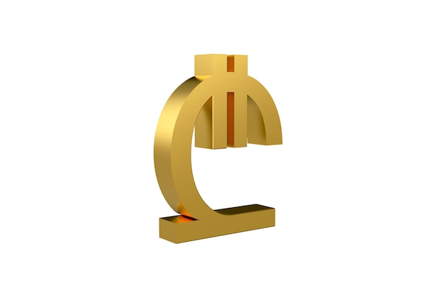 Simbolo di valuta Lari georgiano in 3d