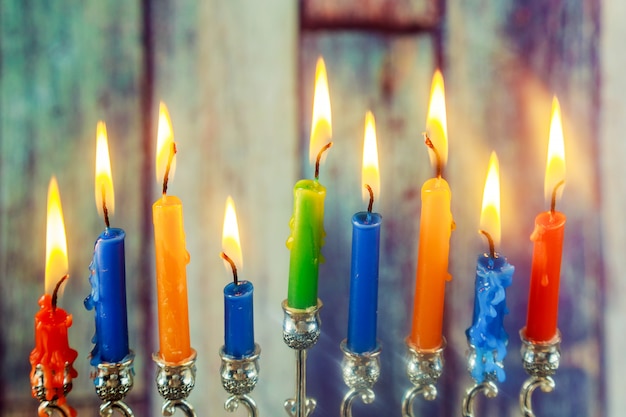 Simbolo ebraico di Hanukkah, festeggia il Festival delle Luci