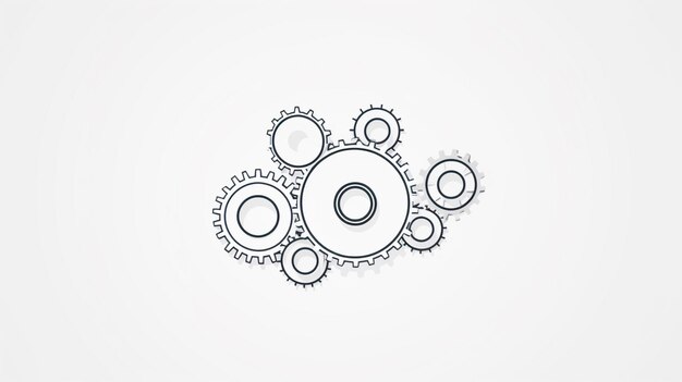 Simbolo metallico della ruota rotonda modello di logotipo dell'azienda per il lavoro di squadra aziendale concetto di linea artistica