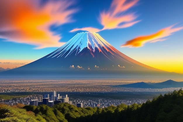 Simbolo nazionale del Giappone Visita turistica monte fuji Punto di riferimento rappresentativo Bella montagna