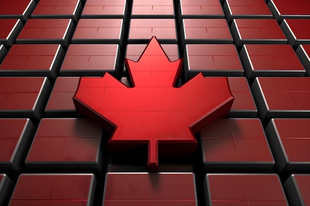 Simbolo nazionale della foglia di acero 3d del fondo astratto del Canada