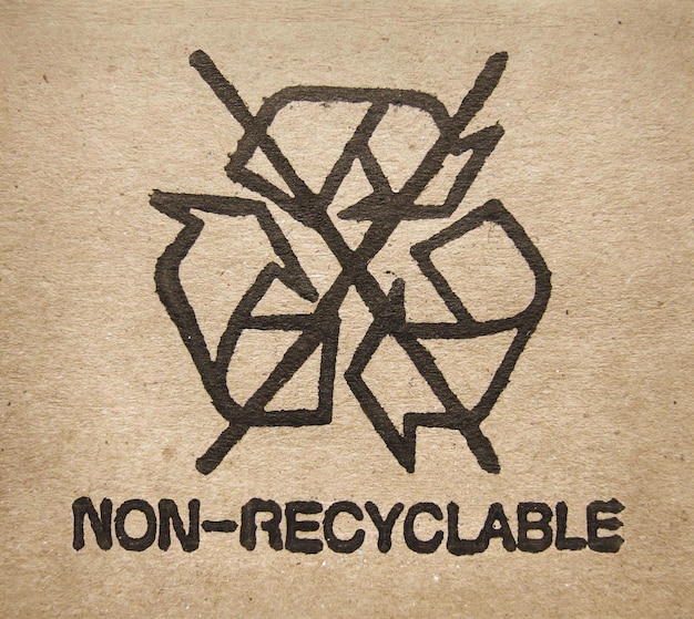 Simbolo non riciclabile su cartone