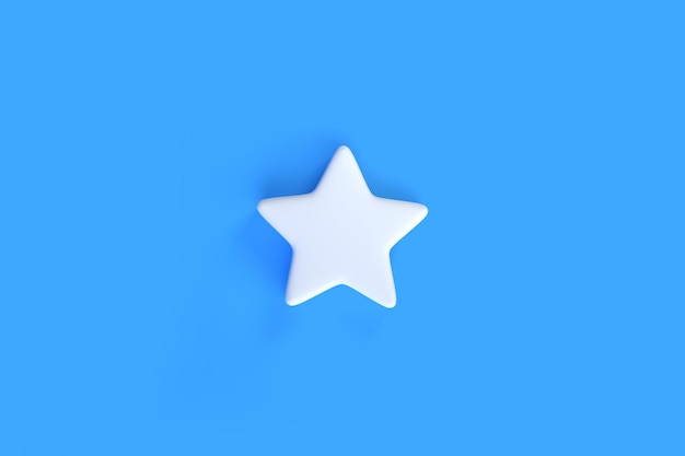 Simbolo stella minimo su sfondo blu Icone stelle illustrazione rendering 3D