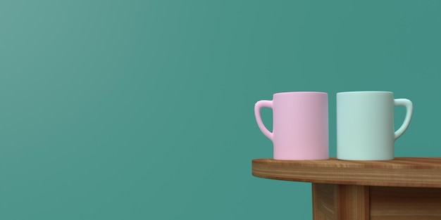 Simbolo tazza caffè rosa blu verde colore sul tavolo amicizia internazionale concetto lavoro di squadra affari insieme bevanda bevanda supporto comunicare cooperazione idea successo squadra tazza amico globale felice