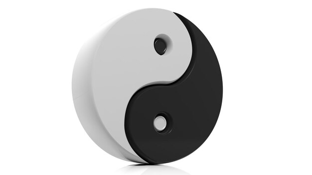 Simbolo Yin e Yang isolato su sfondo bianco