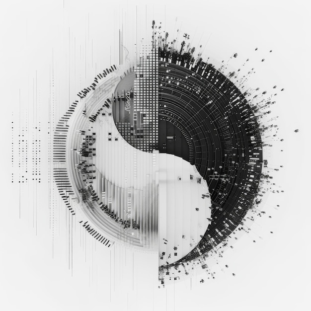 Simbolo ying yang in stile di visualizzazione dei dati