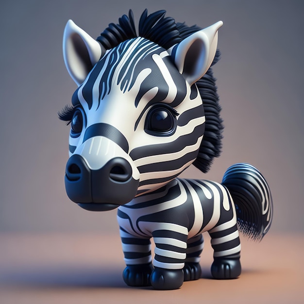 simpatica piccola zebra animata 3d iperrealistica