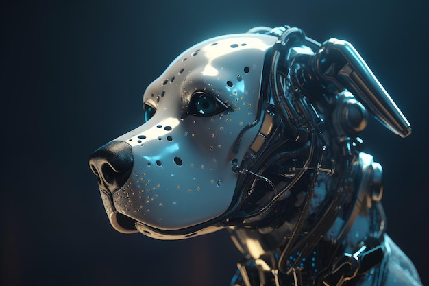 Simpatica testa di cane robot Genera Ai